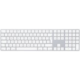 Apple MQ052Z/A teclado Bluetooth QWERTY Internacional de EE.UU. Blanco plateado/blanco, Completo (100%), Inalámbrico, Bluetooth, QWERTY, Blanco