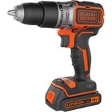 BLACK+DECKER Atornillador percutor inalámbrico BL188K, 18Voltios, Martillo atornillador negro/Naranja