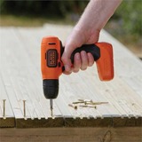 BLACK+DECKER BDCD8 Sin llave Negro, Naranja, Taladro/destornillador naranja/Negro, Taladro de pistola, Sin llave, 1 cm, 2 cm, 1 mm, 400 RPM