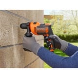 BLACK+DECKER Taladro percutor BEH710-QS, Taladradora de impacto naranja/Negro