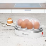 Bomann EK 5022 CB cuecehuevos 6 huevos 400 W Plata, Transparente, Blanco, Hervidor de huevos blanco/Plateado, 220 mm, 130 mm, 135 mm, 650 g, 230 V, 50 Hz