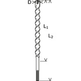 Bosch 2 608 586 750 broca Broca de corte espiral 1 pieza(s), Taladro Taladro, Martillo perforador, Broca de corte espiral, 1,5 cm, 540 mm, Concreto, Caliza, Albañilería, 40 cm