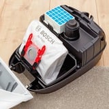 Bosch BGL6LHYG aspiradora 4 L Aspiradora cilíndrica Secar 600 W Bolsa para el polvo, Aspiradora de suelo blanco, 600 W, Aspiradora cilíndrica, Secar, Bolsa para el polvo, 4 L, Filtro EPA