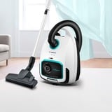 Bosch BGL6LHYG aspiradora 4 L Aspiradora cilíndrica Secar 600 W Bolsa para el polvo, Aspiradora de suelo blanco, 600 W, Aspiradora cilíndrica, Secar, Bolsa para el polvo, 4 L, Filtro EPA