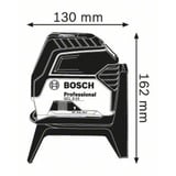 Bosch GCL 2-15 Professional Láser Combinado, Láser de líneas cruzadas azul/Negro, 15 m, 0,3 mm/m, 4°, Rojo, 650 nm (<1 mW), Nivel de línea/punto