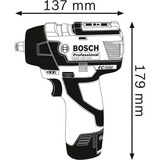 Bosch GDS 10.8 V-EC Professional 3/8" 2600 RPM 115 Nm Azul 10,8 V, Tornillo de percusión azul/Negro, Llave de impacto, Azul, 3/8", 2600 RPM, 115 Nm, 1200 RPM