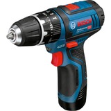 Bosch GSB 12V-15 Professional 1300 RPM Negro, Azul, Taladradora de impacto azul/Negro, Taladro de pistola, Negro, Azul, 1 cm, 1300 RPM, 1,9 cm, 1 cm