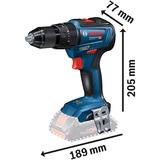 Bosch GSB 18V-55 PROFESSIONAL 1800 RPM Sin llave 1,1 kg Negro, Azul, Rojo, Martillo atornillador azul/Negro, Taladro de pistola, Sin llave, Sin escobillas, Negro, Azul, Rojo, 1,3 cm, 1800 RPM