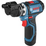 Bosch GSR 12V-15 FC Professional, Destornillador azul/Negro, Taladro de pistola, Sin llave, Negro, Azul, 1 cm, 1300 RPM, 3 cm
