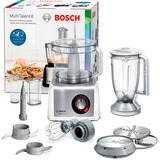 Bosch MC812S814 robot de cocina 1250 W 3,9 L Acero inoxidable, Blanco blanco/Acero fino cepillado, 3,9 L, Acero inoxidable, Blanco, Giratorio, CE, EAC, VDE, Plástico, 1250 W
