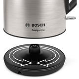 Bosch TWK3P420 tetera eléctrica 1,7 L 2400 W Negro, Acero inoxidable, Hervidor de agua acero fino/Negro, 1,7 L, 2400 W, Negro, Acero inoxidable, Acero inoxidable, Indicador de nivel de agua, Protección contra sobrecalentamiento