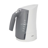 Braun WK 500 tetera eléctrica 1,6 L 3000 W Blanco, Hervidor de agua blanco, 1,6 L, 3000 W, Blanco, Indicador de nivel de agua, Protección contra sobrecalentamiento, Sin cables