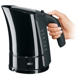 Braun WK 500 tetera eléctrica 1,6 L 3000 W Negro, Hervidor de agua negro, 1,6 L, 3000 W, Negro, Indicador de nivel de agua, Filtrado