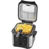 Clatronic FR 3649 Sencillo 2,5 L 1600 W Negro, Freidora negro/Acero fino, 2,5 L, 130 °C, 190 °C, Sencillo, Negro, Botones