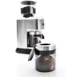 DeLonghi Dedica Plata, Molinillo de café plateado/Negro, Molinillo, 350 g, Fresa cónica, Acero inoxidable, LCD, Plata