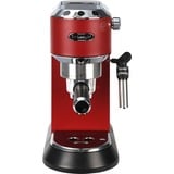DeLonghi Dedica Style EC 685.R Semi-automática Máquina espresso 1,1 L, Cafetera espresso rojo, Máquina espresso, 1,1 L, Dosis de café, De café molido, 1300 W, Negro, Rojo, Plata