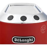 DeLonghi Dedica Style EC 685.R Semi-automática Máquina espresso 1,1 L, Cafetera espresso rojo, Máquina espresso, 1,1 L, Dosis de café, De café molido, 1300 W, Negro, Rojo, Plata