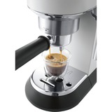 DeLonghi Dedica Style EC 685.W Semi-automática Máquina espresso 1,1 L, Cafetera espresso blanco/Plateado brillante, Máquina espresso, 1,1 L, Dosis de café, De café molido, 1300 W, Negro, Plata, Blanco