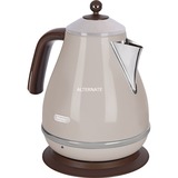 DeLonghi KBOV 2001.BG tetera eléctrica 1,7 L 2000 W Beige, Hervidor de agua crema/Cromado, 1,7 L, 2000 W, Beige, Acero inoxidable, Indicador de nivel de agua, Protección contra sobrecalentamiento