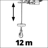 EINHELL TC-EH 250 500 W 12 m 125 kg, Torno rojo, Polipasto de alambre, 12 m, 125 kg, 250 kg, 11,5 m, 5,7 m