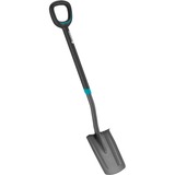 GARDENA 17010-20 pala y paleta Pala de metal con cabeza puntiaguda ergonómica para drenaje Acero Negro, Palas gris/Turquesa, Pala de metal con cabeza puntiaguda ergonómica para drenaje, Acero, Negro, Plaza, Con forma de D, Monocromo