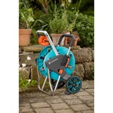 GARDENA 18515-20 AquaRoll M Easy Carro con carrete Manual , Carretilla para manguera turquesa/Gris, Tambor de carrete, Manual, Funcional, Negro, Azul, Naranja, Independiente, max. 60 m