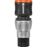 GARDENA Regulador stop Premium 13 mm (1/2") - 15 mm (5/8") , Pieza de manguera gris/Plateado, Conector de manguera, Metal, Negro, Naranja, Plata