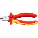 KNIPEX 70 06 140 alicate Alicates de corte diagonal amarillo, Alicates de corte diagonal, Acero cromo vanadio, De plástico, Rojo/naranja, 14 cm, 160 g