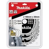 Makita B-33906 hoja de sierra circular 19 cm 3 pieza(s), Juego de hojas de sierra  Madera, 19 cm, 3 cm, 2,2 mm, 3 pieza(s)