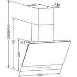 Respekta CH 77060 SA, Campana extractora negro/Acero fino