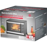 Rommelsbacher BG 1550 Horno eléctrico 30 L Negro, Mini horno negro, Horno eléctrico, 30 L, 80 - 230 °C, Negro, Giratorio, Mecánico, Minorista