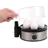 Rommelsbacher ER 400 cuecehuevos 7 huevos 400 W Negro, Acero inoxidable, Transparente, Hervidor de huevos plateado/Negro, 205 mm, 175 mm, 135 mm, 800 g, 230 V