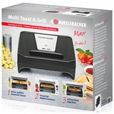 Rommelsbacher Multi Toast & Grill SWG 700 3 en 1 Max, Barbacoa de contacto negro/Acero fino
