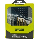 Ryobi Caja de puntas y brocas RAK69MIX, 69 piezas, Conjuntos de brocas & puntas verde/Negro