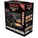 Tefal GC7148 parrilla eléctrica de contacto, Barbacoa de contacto negro, Negro, Acero inoxidable, Rectangular, Grid, 300 x 200 mm, Aluminio
