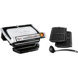 Tefal GC716D Parrillas eléctricas de contacto, Barbacoa de contacto plateado/Negro, Negro, Metálico, Acero inoxidable, Mesa, Botones, Plancha, 300 x 200 mm