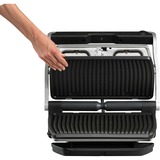 Tefal GC724D parrilla eléctrica de contacto, Barbacoa de contacto acero fino cepillado/Negro, Negro, Metálico, Mesa, Botones, Plancha, 400 x 200 mm, Tapa con bisagra