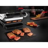 Tefal OptiGrill Elite GC750D30 parrilla eléctrica de contacto, Barbacoa de contacto plateado/Negro, Negro, Acero inoxidable, Plástico, Rectangular, Tocar, 600 cm², 300 x 200 mm