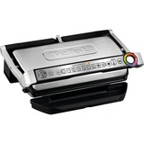 Tefal Optigrill+ XL, Barbacoa de contacto plateado/Negro, Negro, Acero pulido, Acero inoxidable, Rectangular, 400 x 200 mm, 2000 W, 1,2 m