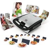 Tefal Snack Collection SW852D sandwichera 700 W Negro, Acero inoxidable plateado/Negro, Negro, Acero inoxidable, Listo, 225 x 135 mm, 700 W, Tipo C, 203 mm