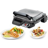 Tefal Ultra Compact 600 Comfort GC3060, Barbacoa de contacto acero fino/Negro, Negro, Acero inoxidable, Rectangular, Aluminio, 2000 W, 210 mm, 383 mm