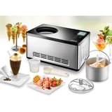 Unold 48845 máquina para helados Compresor de helados 2 L 180 W Negro, Acero inoxidable, Heladera acero fino/Negro, Compresor de helados, 2 L, 1 senos, Negro, Acero inoxidable, 60 min, LCD