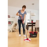 Vileda mop en steel Supermocio 3Action fregona Lana Rojo, Blanco, Limpiador de suelo negro/Rojo, Laminado, Azulejos, Madera, Lana, Rojo, Blanco