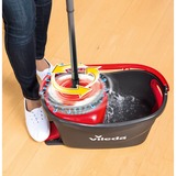 Vileda mop en steel Supermocio 3Action fregona Lana Rojo, Blanco, Limpiador de suelo negro/Rojo, Laminado, Azulejos, Madera, Lana, Rojo, Blanco