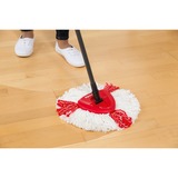 Vileda mop en steel Supermocio 3Action fregona Lana Rojo, Blanco, Limpiador de suelo negro/Rojo, Laminado, Azulejos, Madera, Lana, Rojo, Blanco