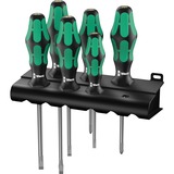 Wera 334/6 Rack Juego de destornilladores negro/Verde, Kraftform Plus Lasertip + Bandeja