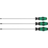 Wera 335/350/355/3 Juego de destornilladores Kraftform Plus, largo negro/Verde, Kraftform Plus Lasertip + Bandeja