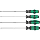 Wera 335/350/355/4 Juego Destornillador combinado negro/Verde, Kraftform Plus Lasertip + Bandeja