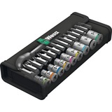 Wera 8100 SA 8 Juego de carraca Zyklop Metal, Kit de herramientas cuadradillo de 1/4" y palanca de inversión de giro, métrico