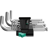 Wera 950 PKS/9 SM N, Destornillador Juego de llaves acodadas métricas, cromado mate